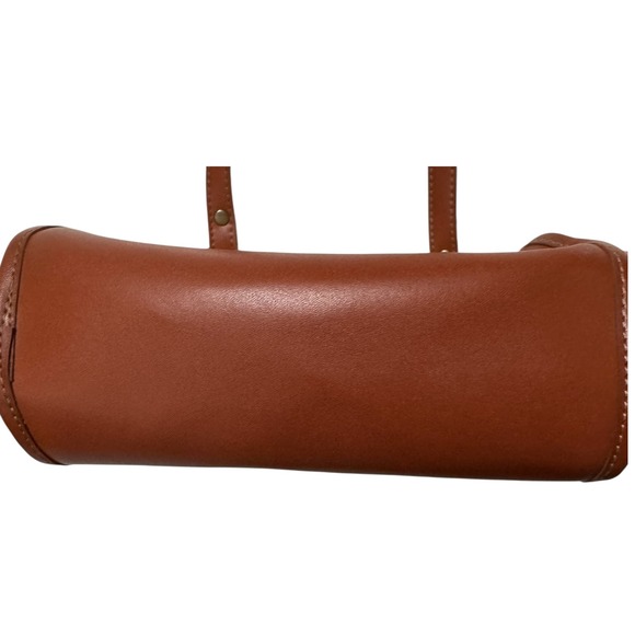 Vintage Esprit Crossbody Bag Shoulder Purse Brown Cream Small Flap retro 90s - Picture 8 of 11